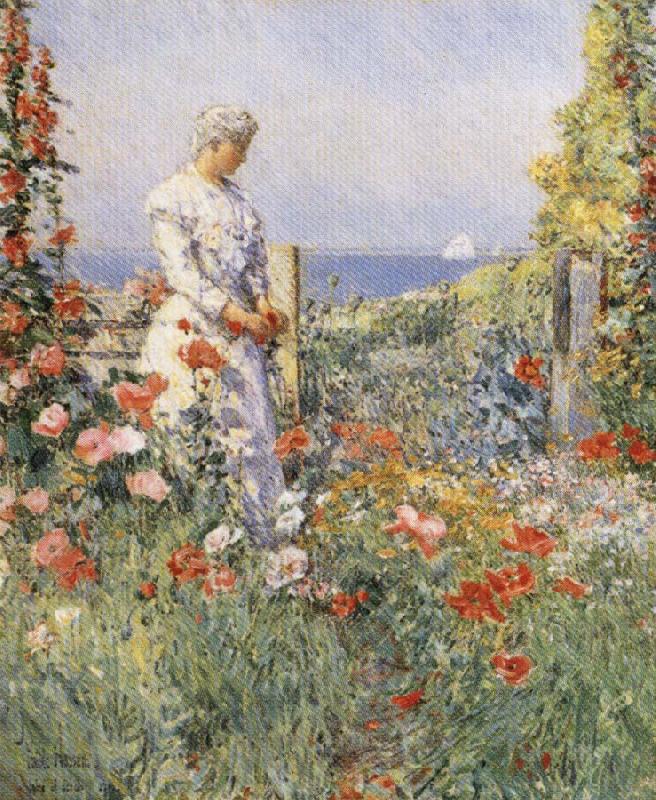 Childe Hassam In the Garden:Celia Thaxter in Her Garden Norge oil painting art